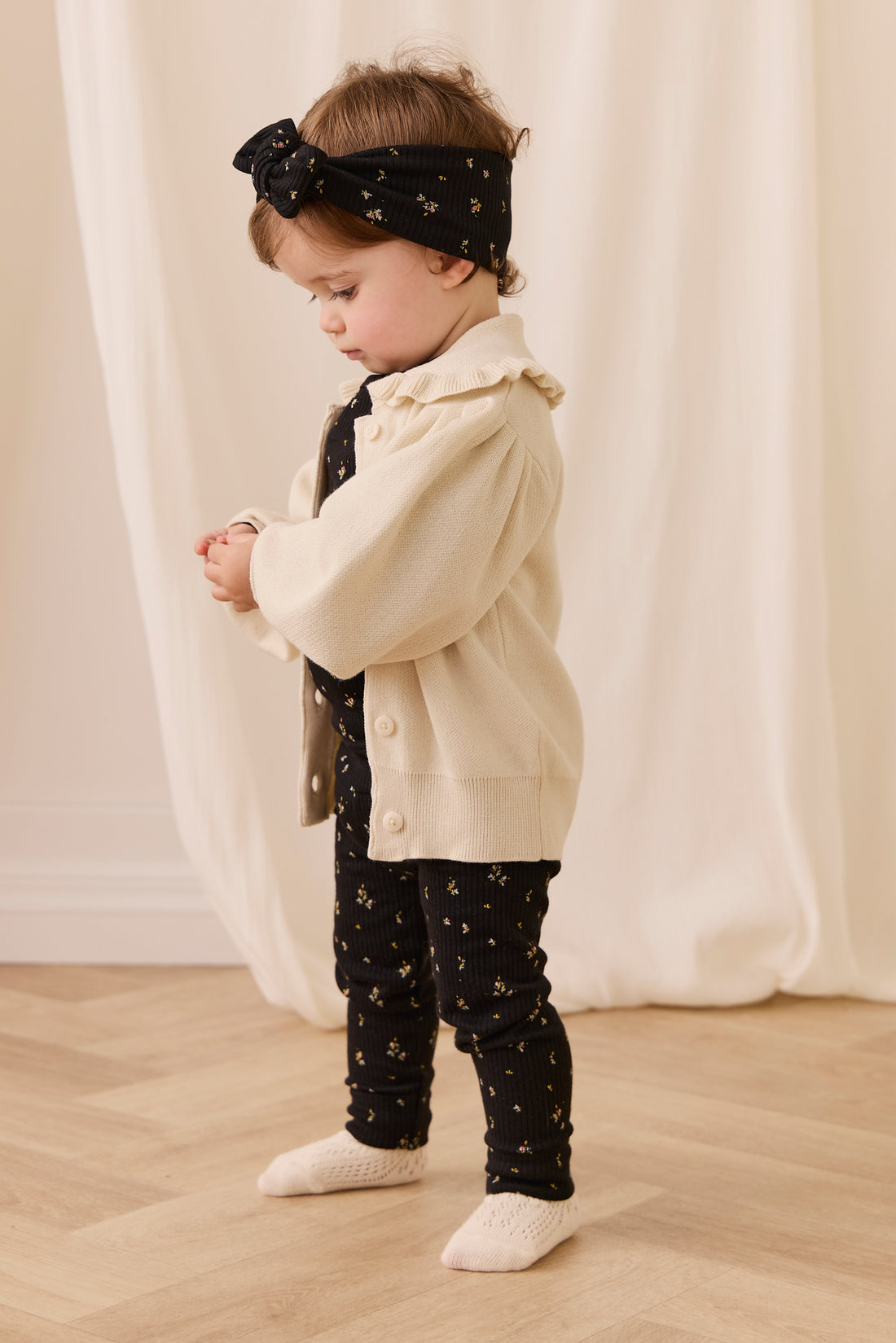 Bonnie Cardigan - Vanilla Childrens Cardigan from Jamie Kay USA