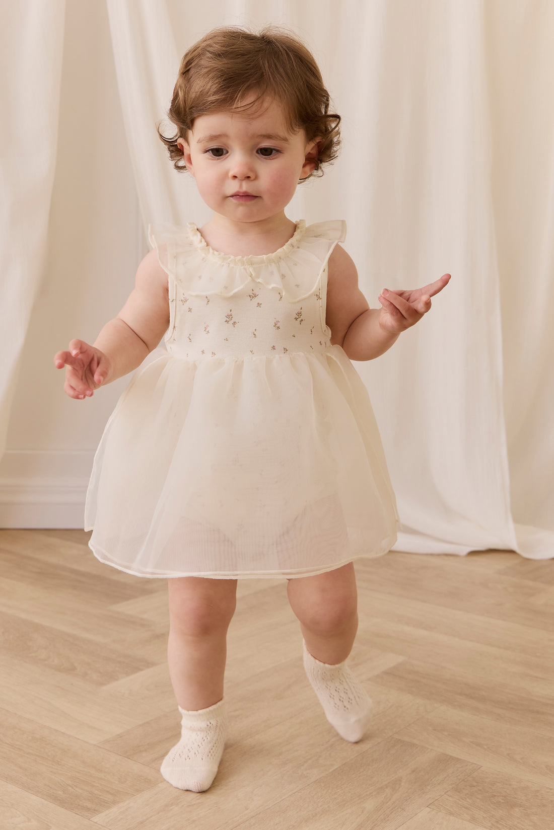 Jolie Playsuit - Dina Antique Childrens Playsuit from Jamie Kay USA