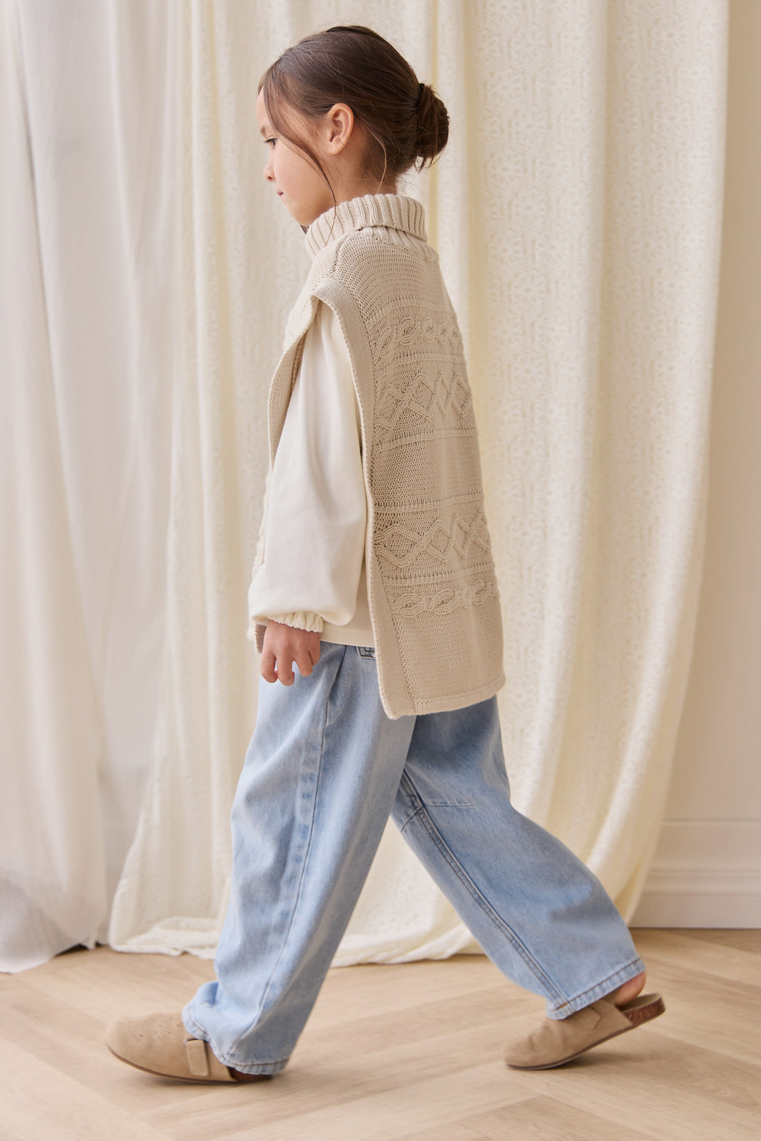 Bianca Poncho - Vanilla Childrens Jumper from Jamie Kay USA