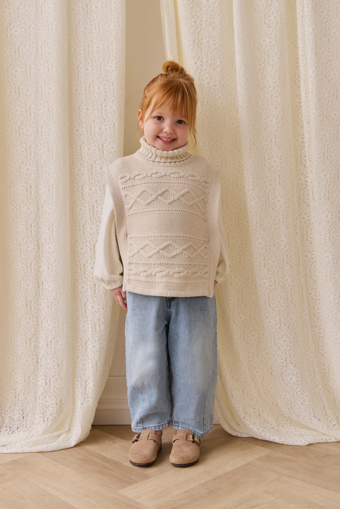 Bianca Poncho - Vanilla Childrens Jumper from Jamie Kay USA