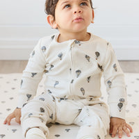 Organic Cotton Reese Zip Onepiece - Montgolfiere Cloud Childrens Onepiece from Jamie Kay USA