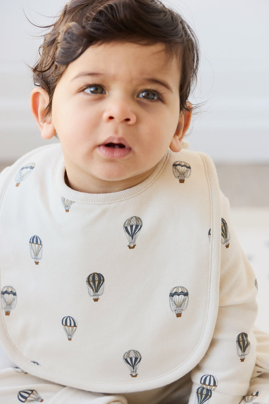 Organic Cotton Bib - Montgolfiere Cloud Childrens Bib from Jamie Kay USA