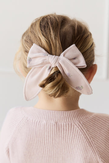 Organic Cotton Bow - Meredith Violet Childrens Hair Bow from Jamie Kay USA