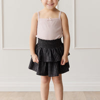 Organic Cotton Ruby Skirt - Gingham Night Childrens Skirt from Jamie Kay USA