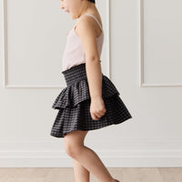 Organic Cotton Ruby Skirt - Gingham Night Childrens Skirt from Jamie Kay USA