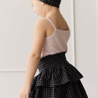 Organic Cotton Ruby Skirt - Gingham Night Childrens Skirt from Jamie Kay USA