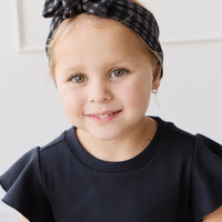 Organic Cotton Headband - Gingham Night Childrens Headband from Jamie Kay USA