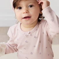 Organic Cotton Long Sleeve Bodysuit - Meredith Violet Childrens Bodysuit from Jamie Kay USA