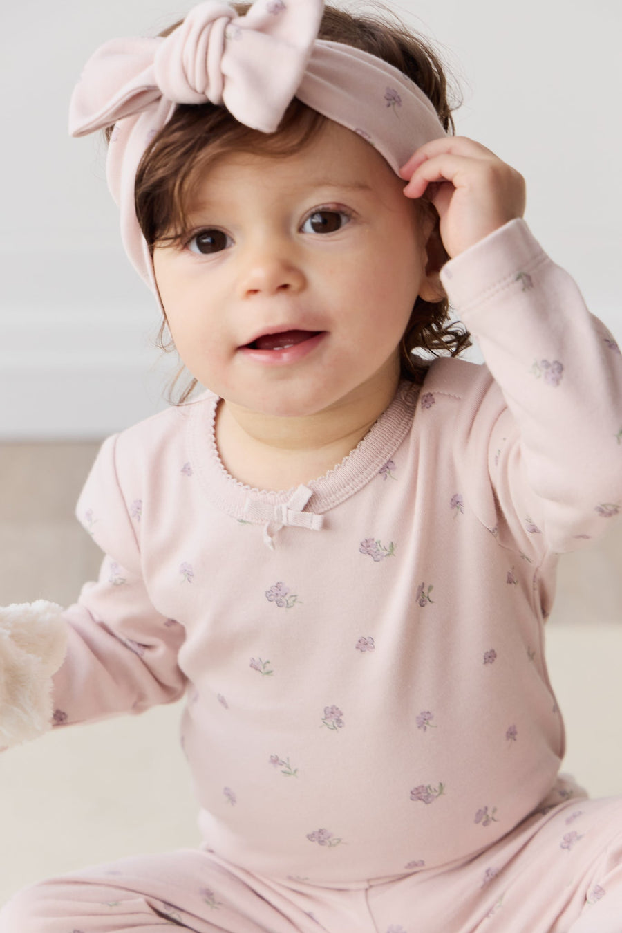 Organic Cotton Long Sleeve Bodysuit - Meredith Violet Childrens Bodysuit from Jamie Kay USA