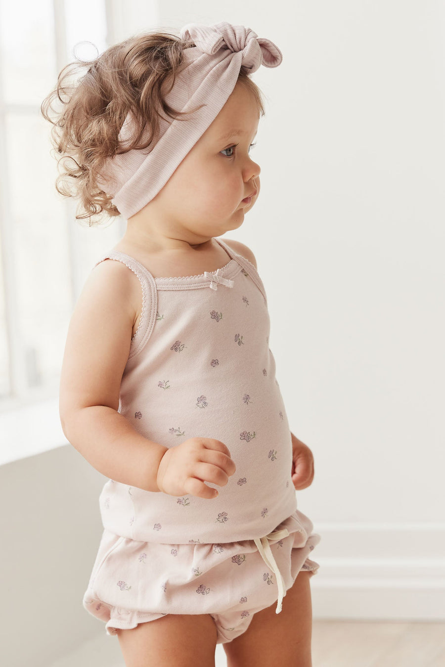 Organic Cotton Frill Bloomer - Meredith Violet Childrens Bloomer from Jamie Kay USA