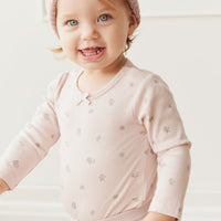 Organic Cotton Long Sleeve Bodysuit - Meredith Violet Childrens Bodysuit from Jamie Kay USA