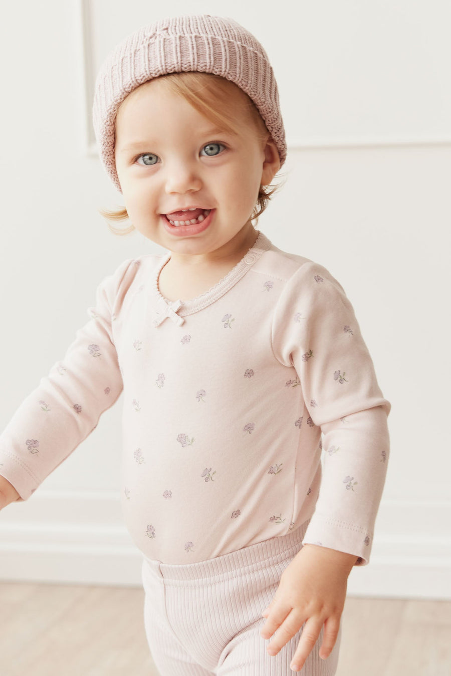 Organic Cotton Long Sleeve Bodysuit - Meredith Violet Childrens Bodysuit from Jamie Kay USA