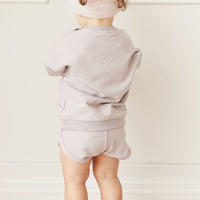 Organic Cotton Ivy Shortie - Annie Ditzy Violet Ice Childrens Short from Jamie Kay USA