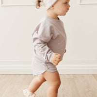 Organic Cotton Ivy Shortie - Annie Ditzy Violet Ice Childrens Short from Jamie Kay USA