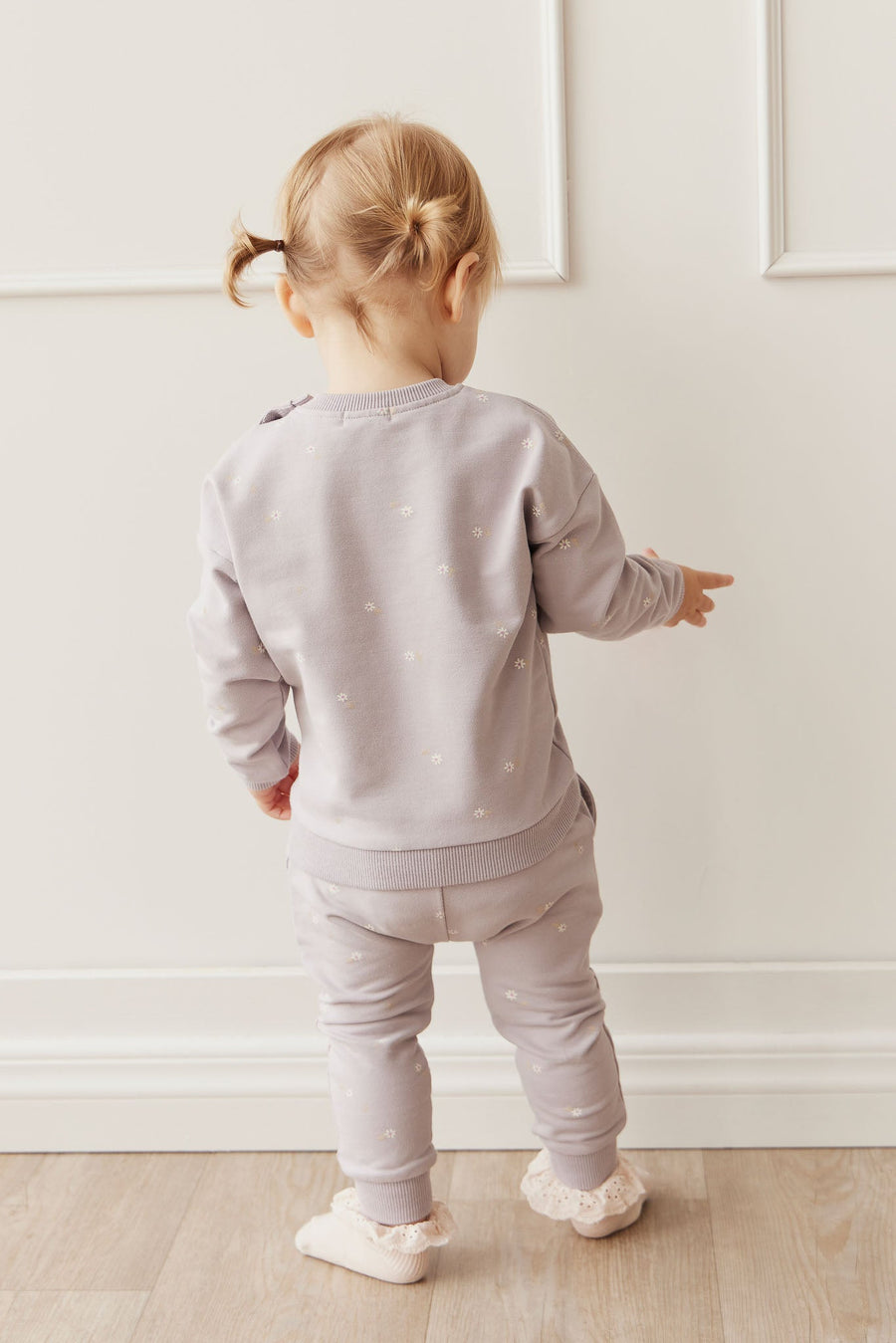 Organic Cotton Bobbie Sweatshirt - Annie Ditzy Violet Ice Childrens Top from Jamie Kay USA