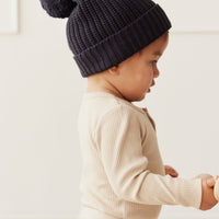 Aurelie Beanie - Black Bean Childrens Hat from Jamie Kay USA