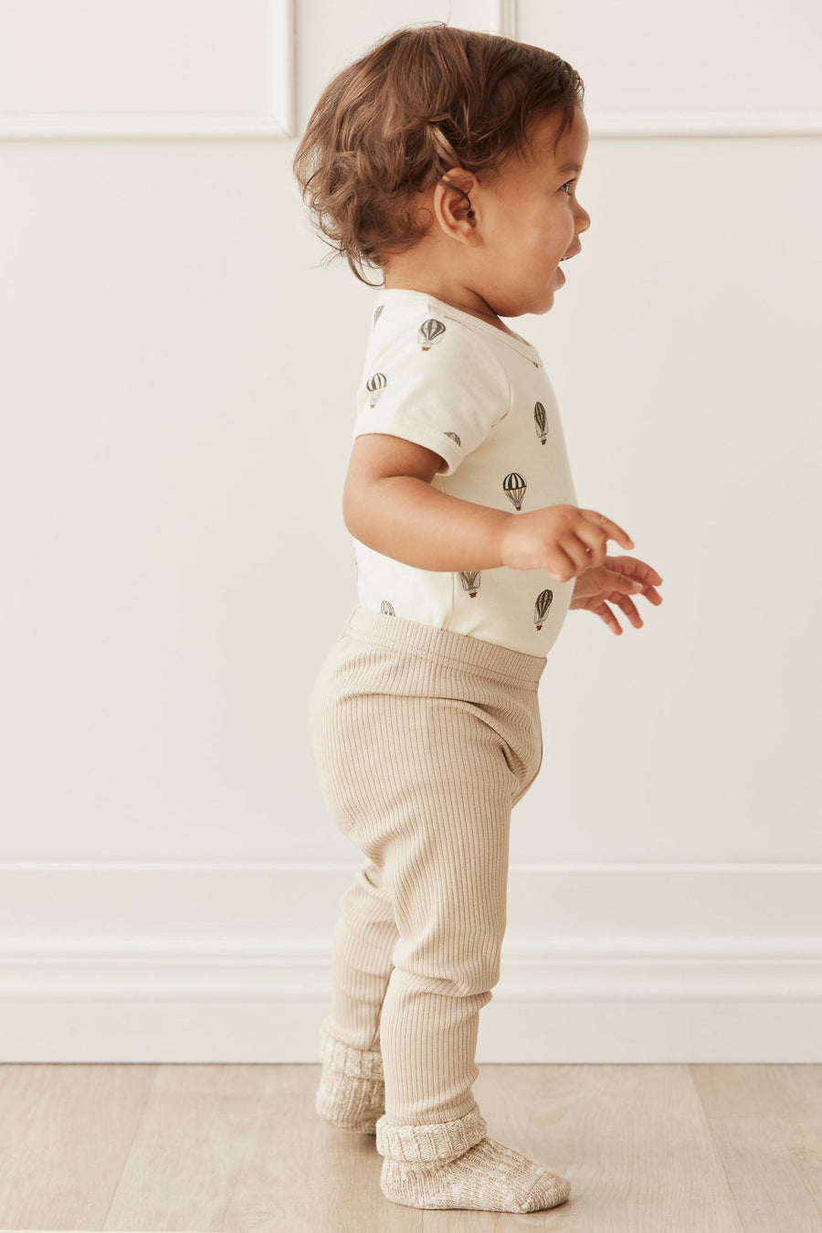 Organic Cotton Hudson Short Sleeve Bodysuit - Montgolfiere Cloud Childrens Bodysuit from Jamie Kay USA