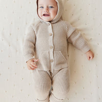 Bear Knit Onepiece - Sand Marle Fleck Childrens Onepiece from Jamie Kay USA