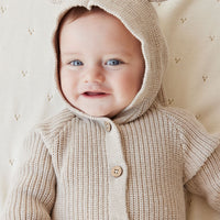 Bear Knit Onepiece - Sand Marle Fleck Childrens Onepiece from Jamie Kay USA