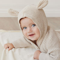 Bear Knit Onepiece - Sand Marle Fleck Childrens Onepiece from Jamie Kay USA