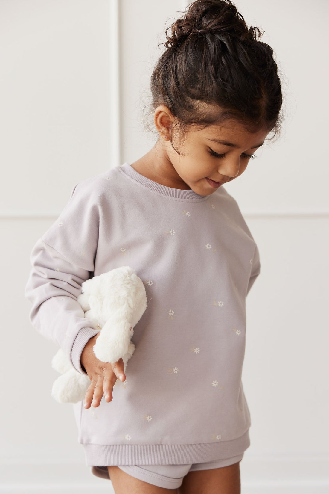 Organic Cotton Bobbie Sweatshirt - Annie Ditzy Violet Ice Childrens Top from Jamie Kay USA