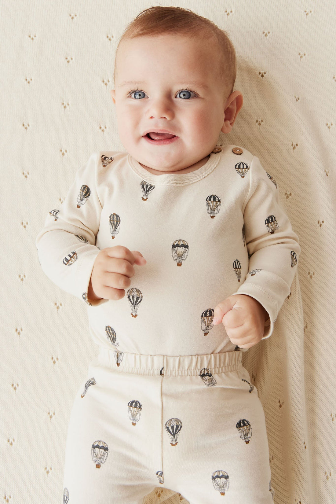 Organic Cotton Fernley Bodysuit - Montgolfiere Cloud Childrens Bodysuit from Jamie Kay USA