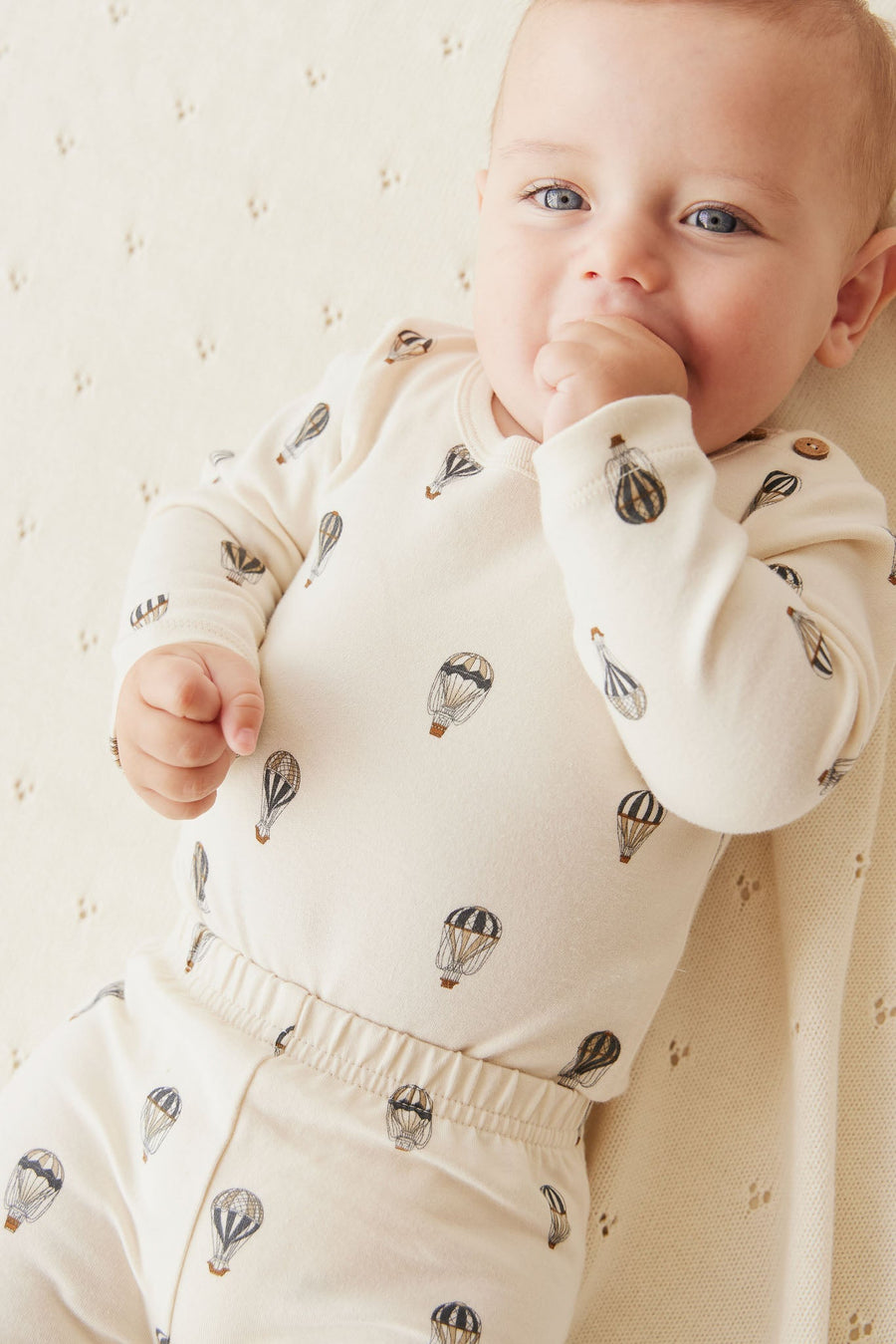 Organic Cotton Fernley Bodysuit - Montgolfiere Cloud Childrens Bodysuit from Jamie Kay USA