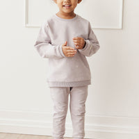 Organic Cotton Morgan Track Pant - Annie Ditzy Violet Ice Childrens Pant from Jamie Kay USA