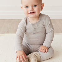 Organic Cotton Modal Long Sleeve Bodysuit - Icicle Marle Childrens Bodysuit from Jamie Kay USA