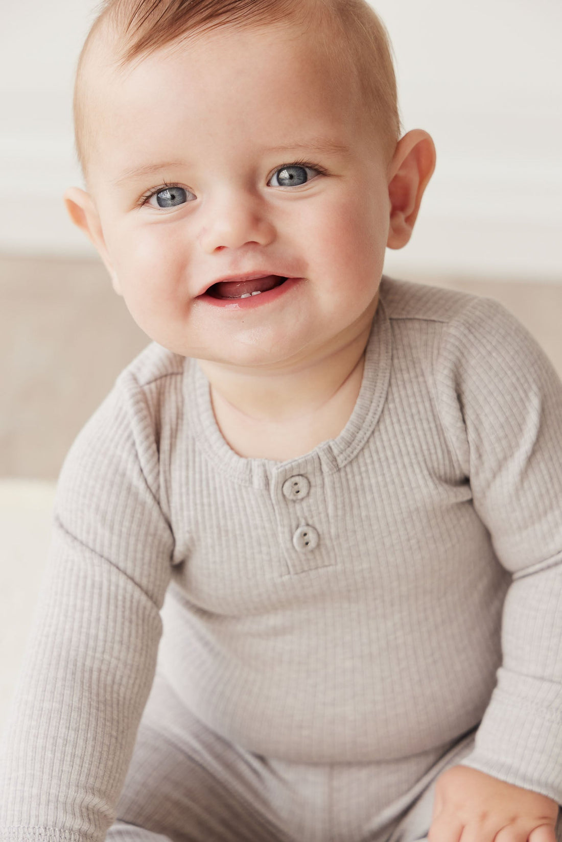 Organic Cotton Modal Long Sleeve Bodysuit - Icicle Marle Childrens Bodysuit from Jamie Kay USA