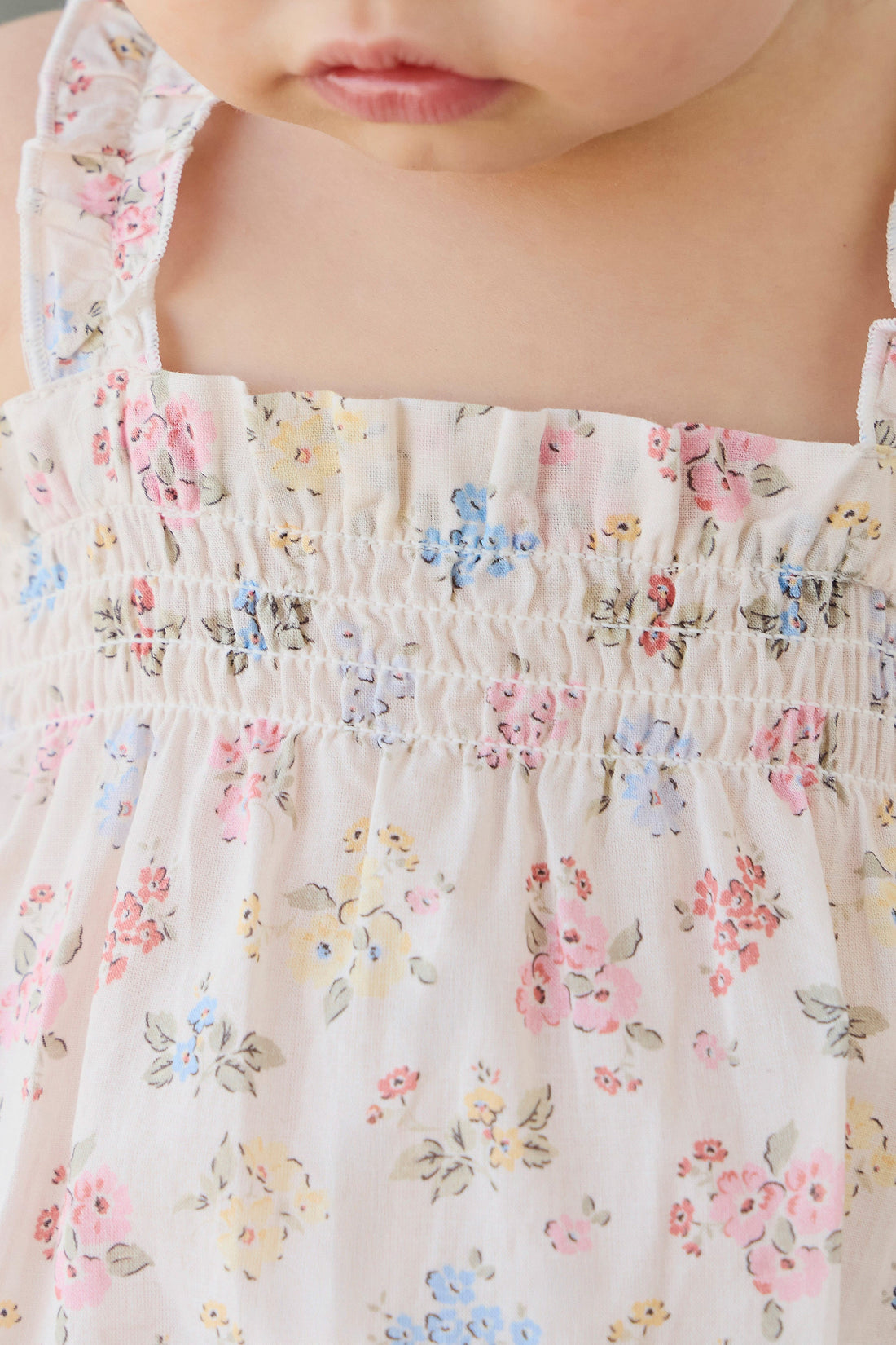 Organic Cotton Cassidy Playsuit - Morgan Vanilla Childrens Pants from Jamie Kay USA