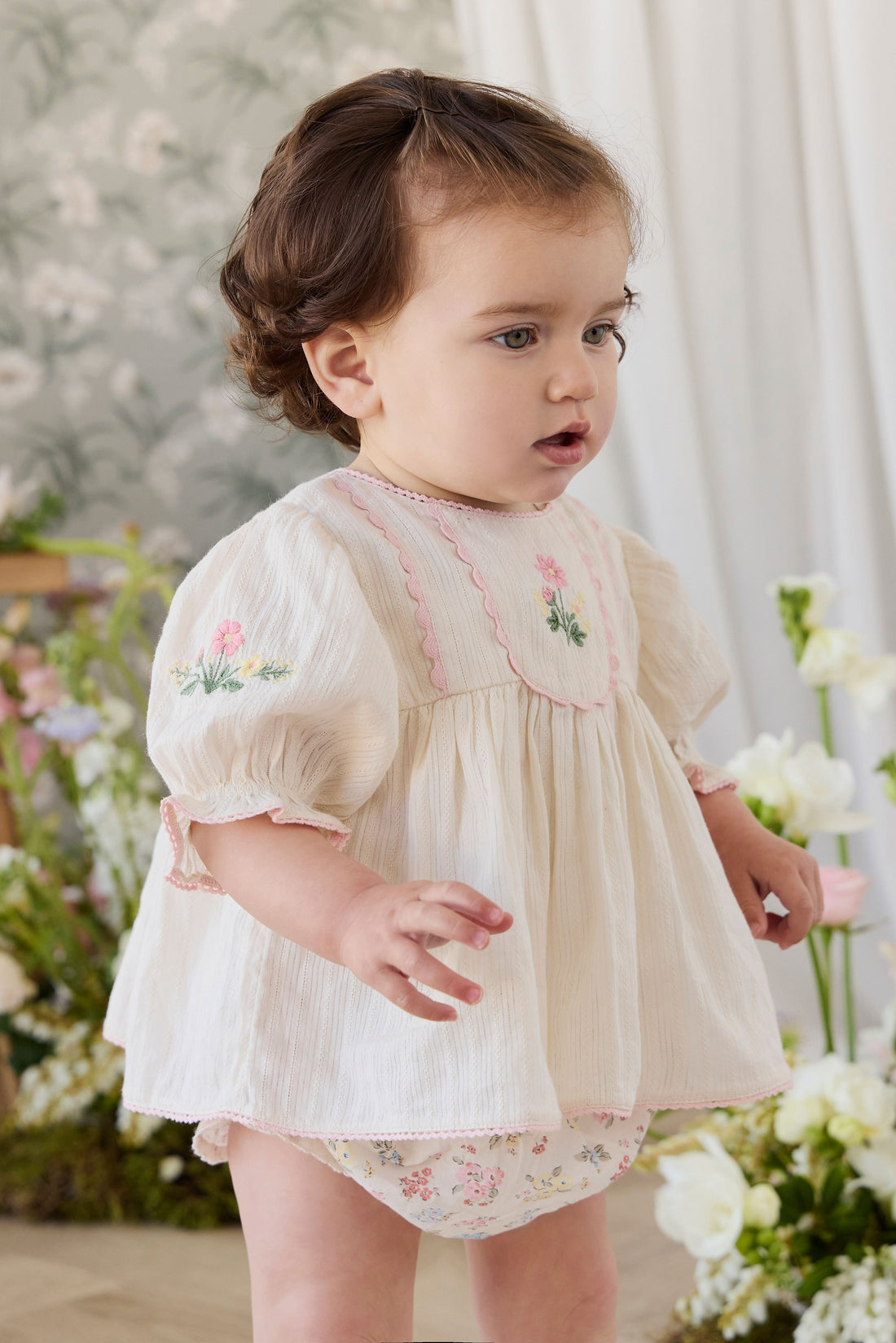 Organic Cotton Marlene Bloomer - Morgan Vanilla Childrens Bloomer from Jamie Kay USA