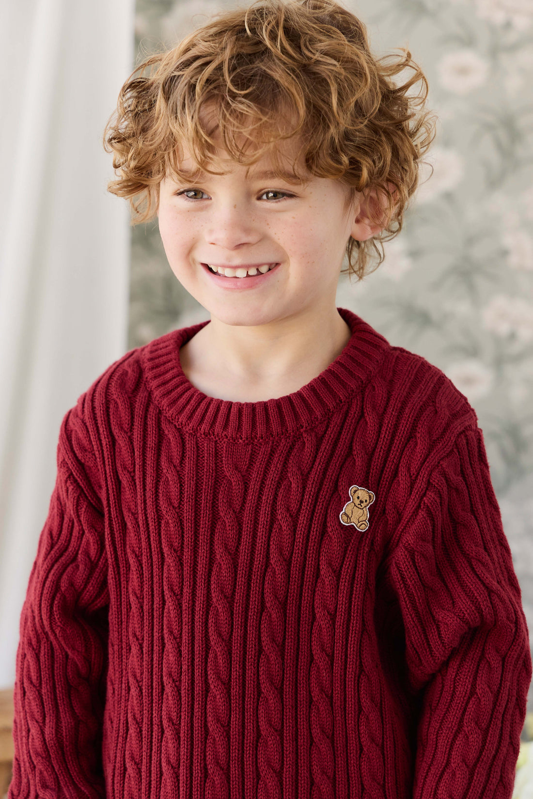 Richard Knit Jumper - Cherry Childrens Jumper from Jamie Kay USA