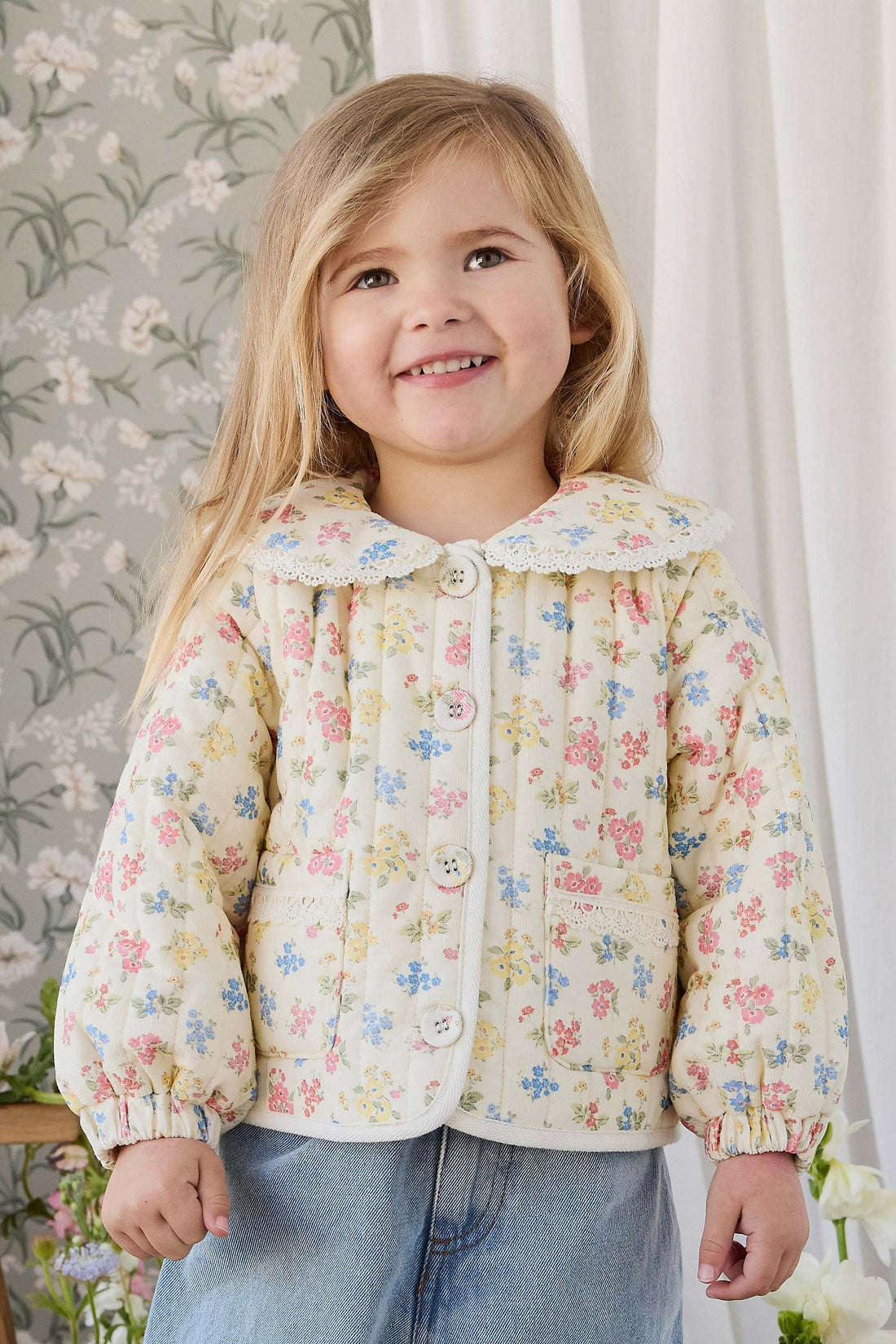 Jaida Pincord Jacket - Morgan Vanilla Childrens Jacket from Jamie Kay USA