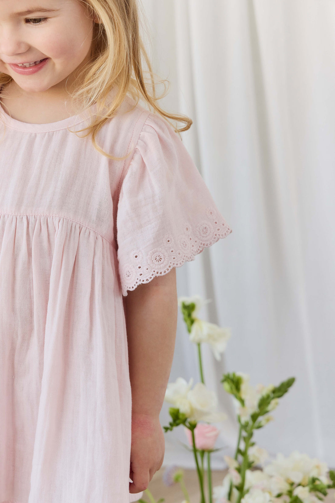 Organic Cotton Muslin Chloe Dress - Cotton Candy Childrens Dress from Jamie Kay USA
