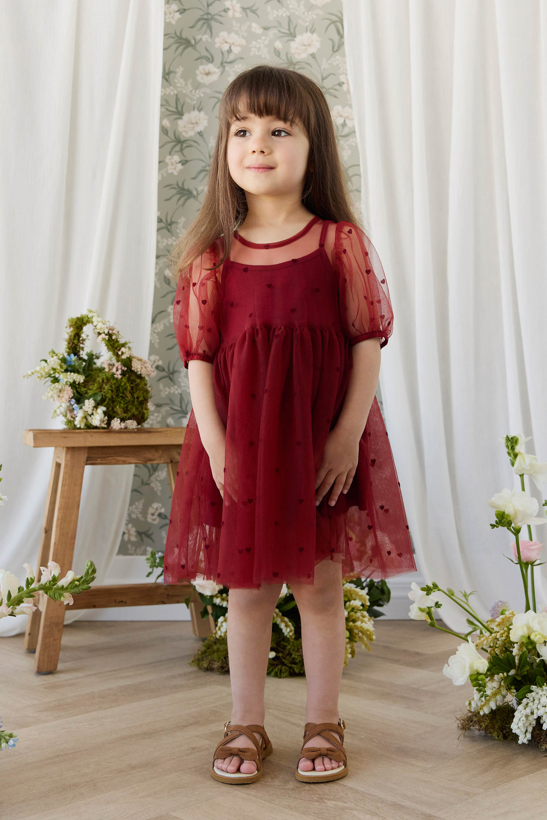 Zoella Tulle Dress - Mon Amour Cherry Childrens Dress from Jamie Kay USA
