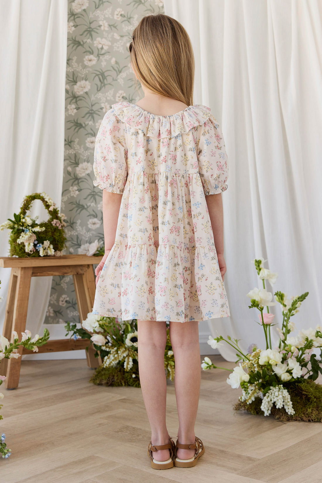 Organic Cotton Acacia Dress - Morgan Vanilla Childrens Dress from Jamie Kay USA