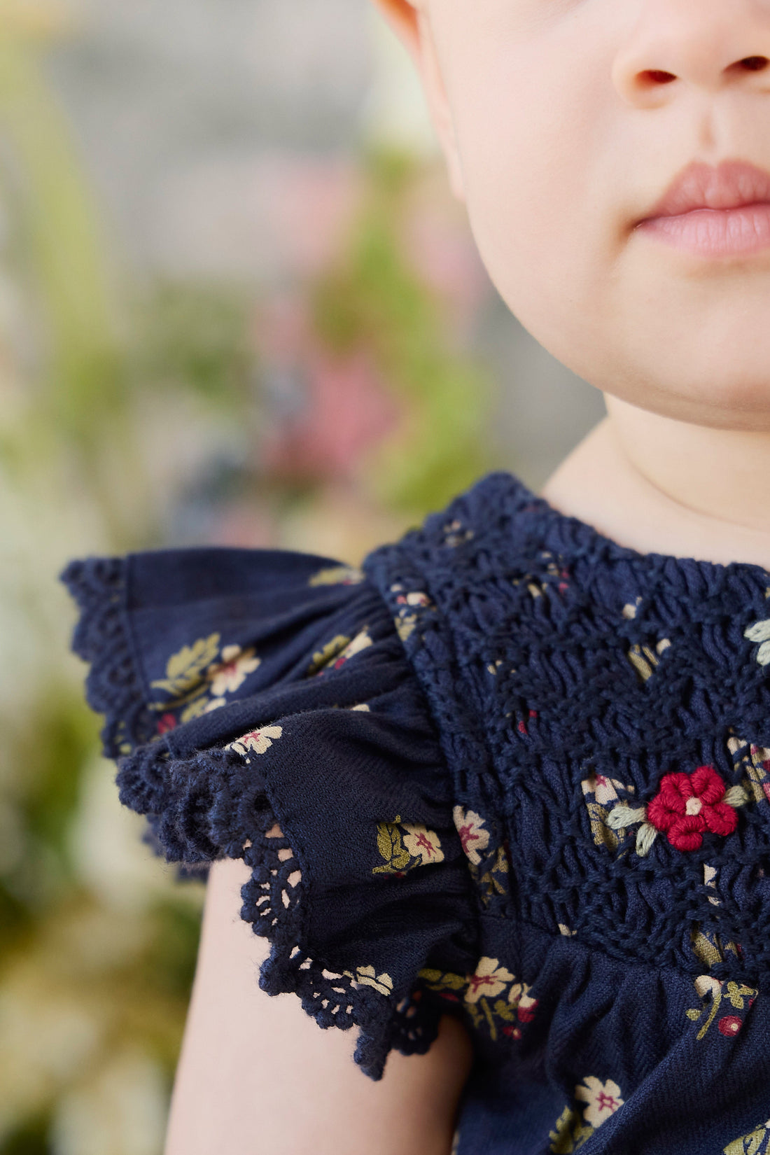 Organic Cotton Wanda Playsuit - Elsa Navy Childrens Playsuit from Jamie Kay USA