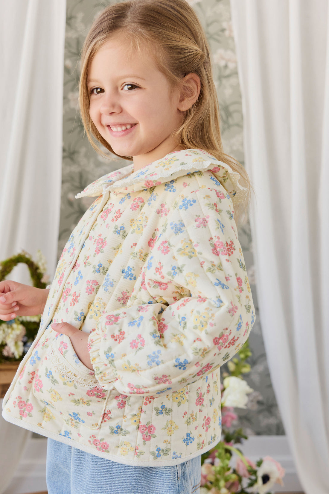 Jaida Pincord Jacket - Morgan Vanilla Childrens Jacket from Jamie Kay USA