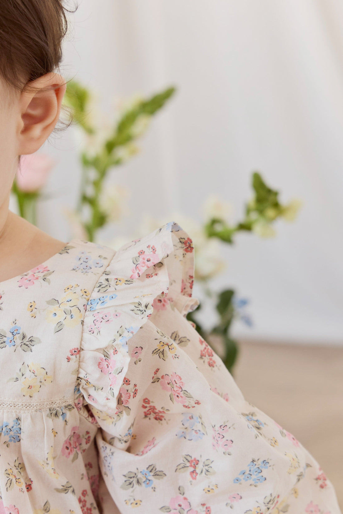 Organic Cotton Kaianna Playsuit - Morgan Vanilla Childrens Playsuit from Jamie Kay USA
