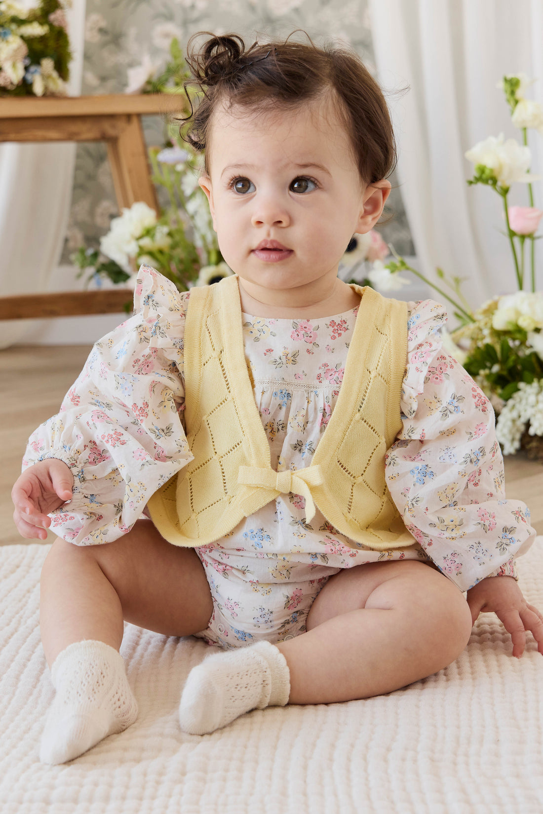 Lilah Knitted Vest - Lemonade Childrens Vest from Jamie Kay USA