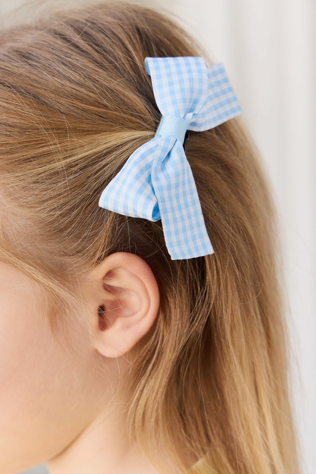 Wrenley Clip 2PK - Vanilla Sky Gingham Childrens Hair Accessories from Jamie Kay USA
