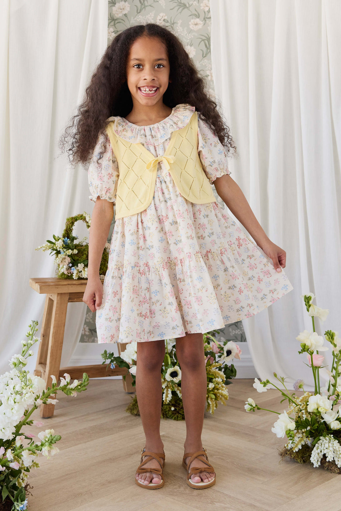 Lilah Knitted Vest - Lemonade Childrens Vest from Jamie Kay USA