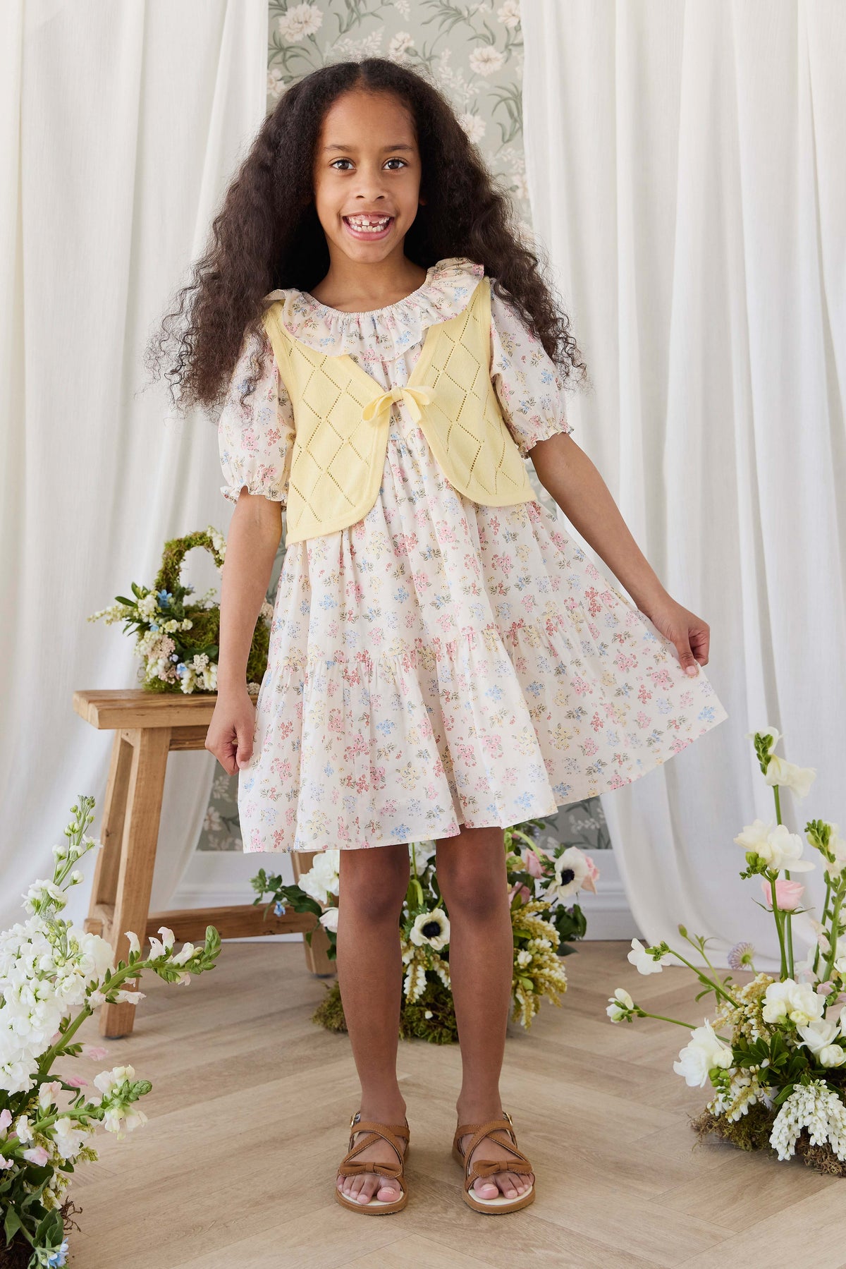 Lilah Knitted Vest - Lemonade Childrens Vest from Jamie Kay USA
