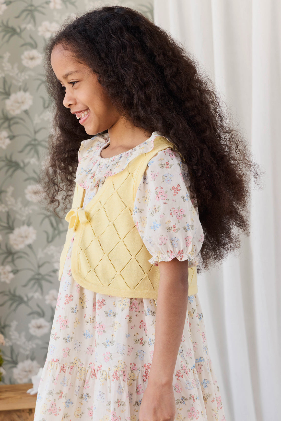 Lilah Knitted Vest - Lemonade Childrens Vest from Jamie Kay USA