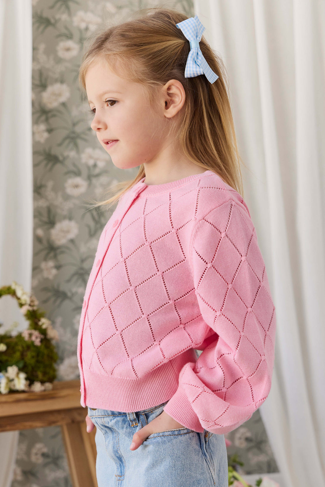 Lilah Cardigan - Bubblegum Childrens Cardigan from Jamie Kay USA