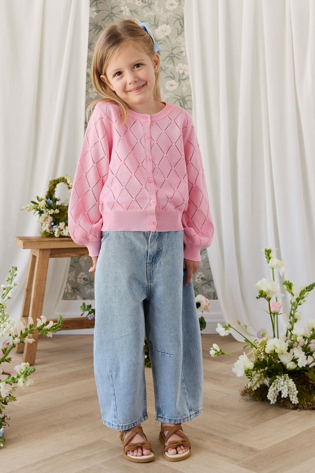 Lilah Cardigan - Bubblegum Childrens Cardigan from Jamie Kay USA