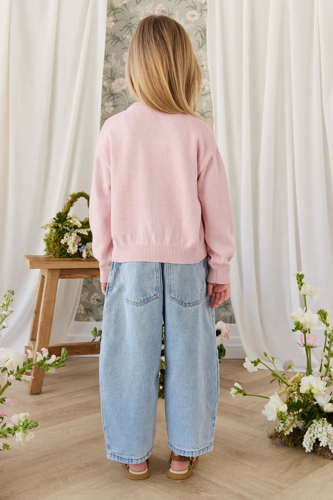 Anabella Knitted Cardigan - Annabella Jacquard Trinket Childrens Cardigan from Jamie Kay USA