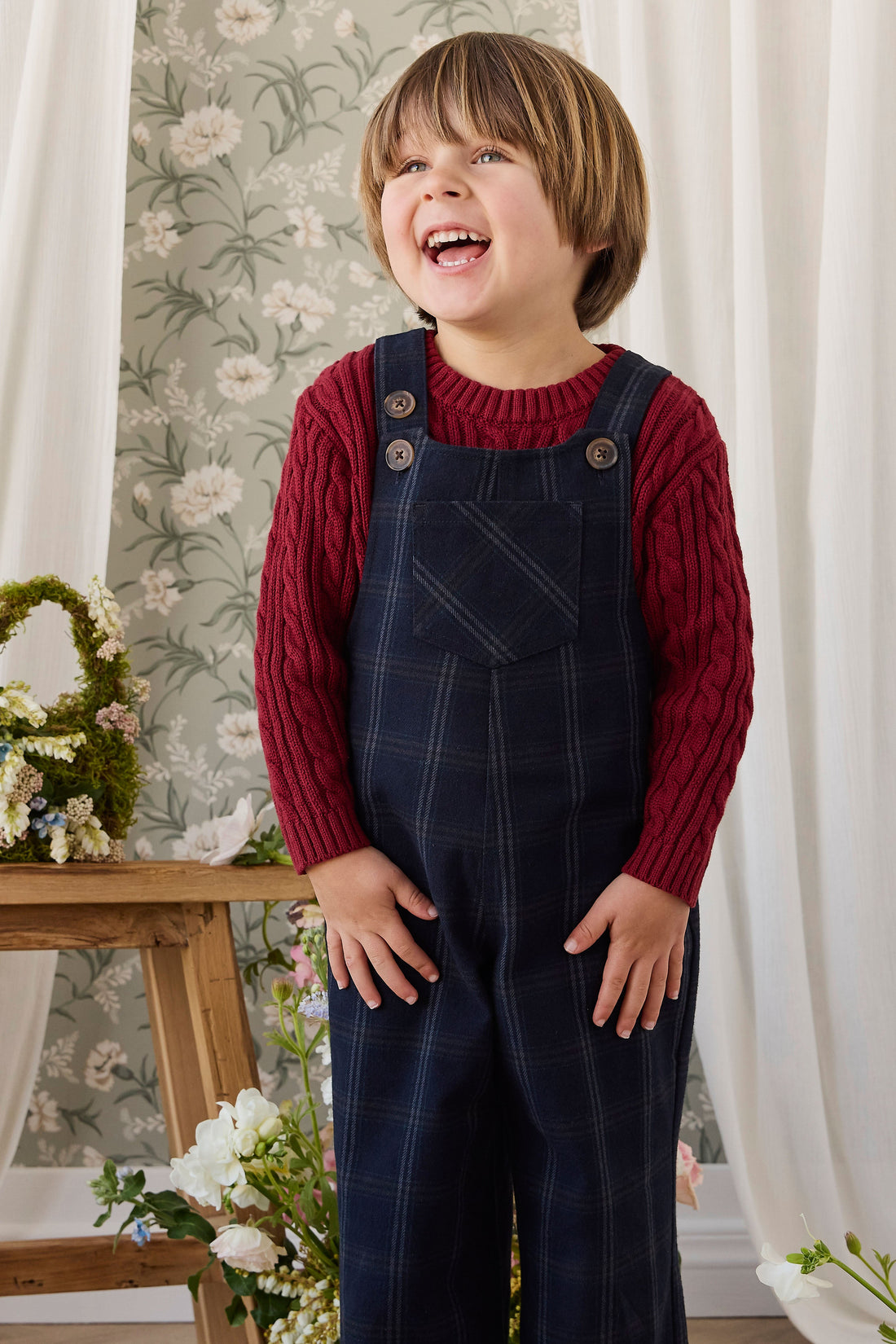 Dale Overall - Dale Check Childrens Overall from Jamie Kay USA