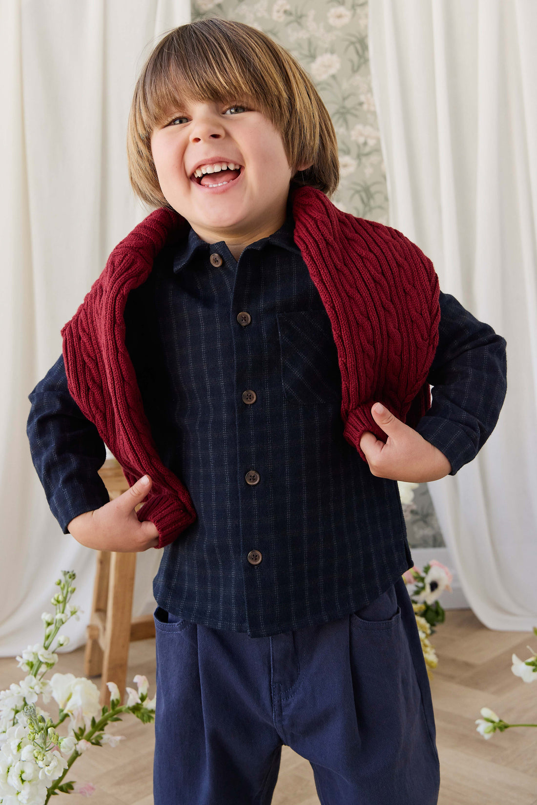 Richard Knit Jumper - Cherry Childrens Jumper from Jamie Kay USA